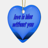 Liefde is blauw.... keramisch ornament (Links)