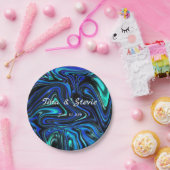 Liefde is blauw papieren bordje (Feest)