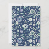 Liefde is Blauwe Floral Baby Boy Tea Shower Kaart (Achterkant)