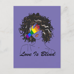 Liefde is blind, LGBT Hand Drawn  Girl, Funny Briefkaart