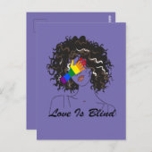 Liefde is blind, LGBT Hand Drawn  Girl, Funny Briefkaart (Voorkant / Achterkant)