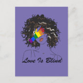 Liefde is blind, LGBT Hand Drawn  Girl, Funny Briefkaart (Voorkant)