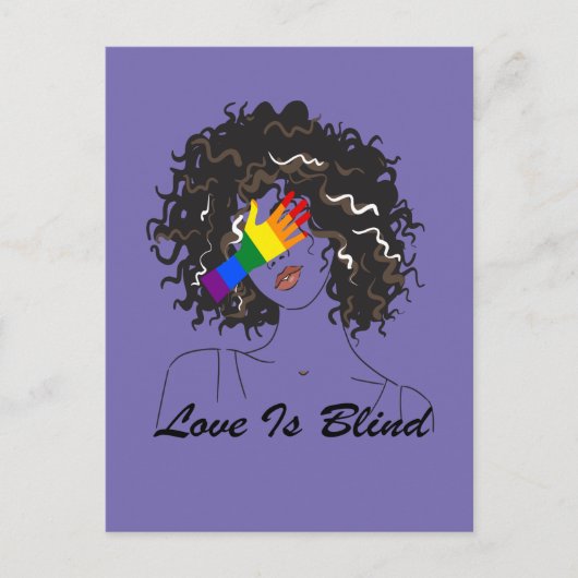 Liefde is blind, LGBT Hand Drawn  Girl, Funny Briefkaart (Voorkant)