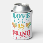 Liefde is blinde brailleschrift blikjeskoeler (Blikje Voorkant)
