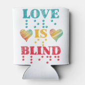 Liefde is blinde brailleschrift blikjeskoeler (Achterkant)