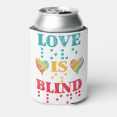 Liefde is blinde brailleschrift blikjeskoeler (Blikje Achterkant)