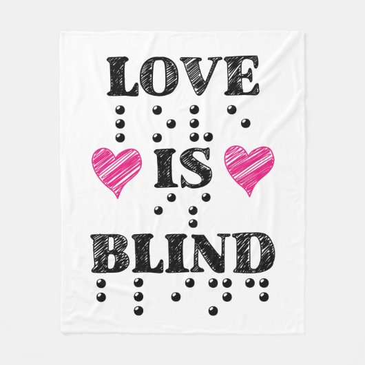 Liefde is blinde brailleschrift fleece deken (Voorkant)