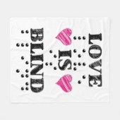 Liefde is blinde brailleschrift fleece deken (Voorkant (Horizontaal))