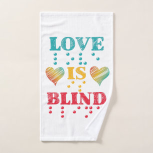 Liefde is blinde brailleschrift handdoek