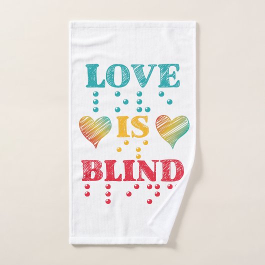 Liefde is blinde brailleschrift handdoek (Handdoek)