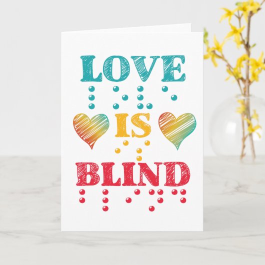 Liefde is blinde brailleschrift kaart (Gele Bloem)