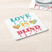 Liefde is blinde brailleschrift kartonnen onderzetters (Schuin)