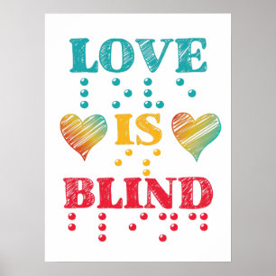 Liefde is blinde brailleschrift poster