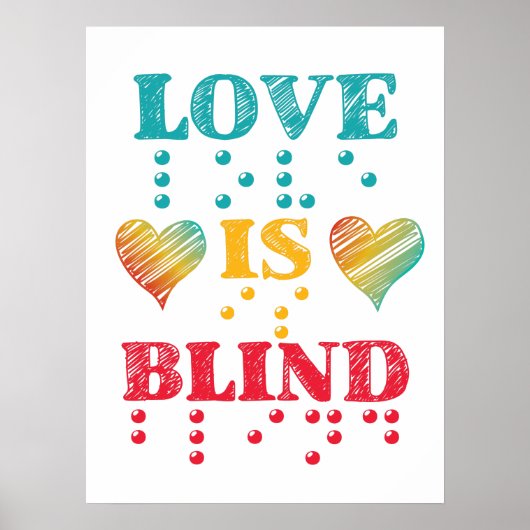 Liefde is blinde brailleschrift poster (Voorkant)