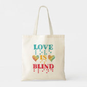 Liefde is blinde brailleschrift tote bag (Achterkant)