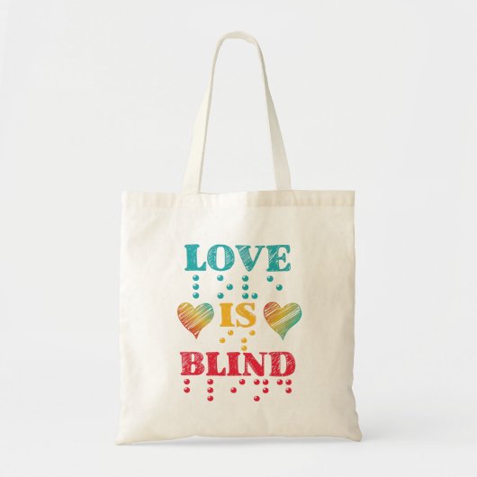 Liefde is blinde brailleschrift tote bag (Voorkant)