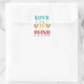 Liefde is blinde brailleschrift vierkante sticker (Tas)