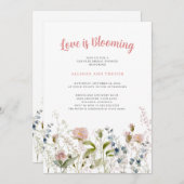 Liefde is Bloeiende Bloemen Koppels Vrijgezellenfe Kaart (Voorkant / Achterkant)