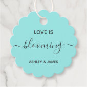 Liefde is bloeiende bruiloft gunst of douche cadea bedankjes labels (Voorkant)