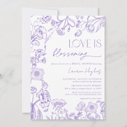  liefde is bloeiende lavendel Vrijgezellenfeest Kaart (Voorkant)