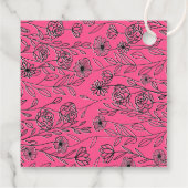 Liefde is bloeiende roze & zwarte bloemige bruidsm bedankjes labels (Achterkant)