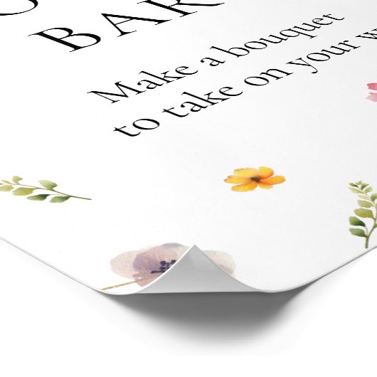 Liefde is Bloeiende Vrijgezellenfeest Bloemenbar Poster (Hoek)