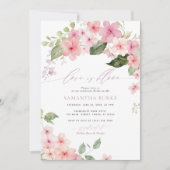 Liefde is Bloom Pink Sakura Flowers Vrijgezellenfe Kaart (Voorkant)