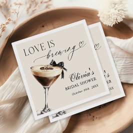 Liefde is Borrelende Espresso Martini Bruidsfeest Servet