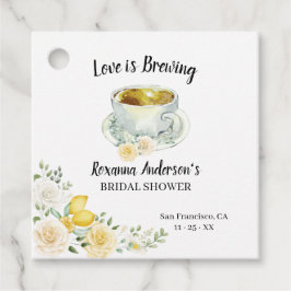 Liefde is Breedse Lemons & Rozen Tea Vrijgezellenf Bedankjes Labels