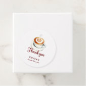 Liefde is Brewing Latte Vrijgezellenfeest Custom Bedankjes Labels (In situ)