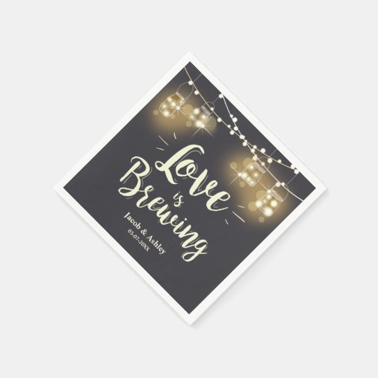 Liefde is brouwen bbq repetitie vrijgezellenfeest  servetten (Hoek)
