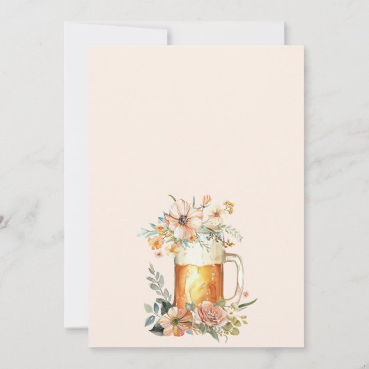 Liefde is Brouwen Bloemen Bruids Douche Uitnodigin Kaart (Achterkant)