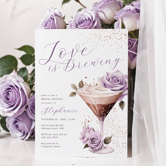 Liefde is Brouwen Bloemen Bruids Douche Uitnodigin Kaart