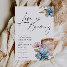 Liefde is Brouwen Bloemen Bruids Douche Uitnodigin