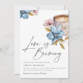 Liefde is Brouwen Bloemen Bruids Douche Uitnodigin Kaart (Voorkant)