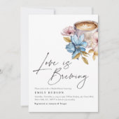 Liefde is Brouwen Bloemen Bruids Douche Uitnodigin Kaart (Voorkant)