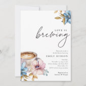 Liefde is Brouwen Bloemen Bruids Douche Uitnodigin Kaart (Voorkant)