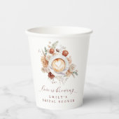 Liefde is Brouwen Boho Rustic Floral Vrijgezellenf Papieren Bekers (Voorkant)