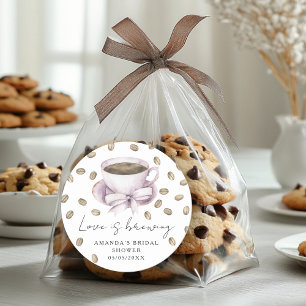 Liefde is brouwen Bow Coffee Vrijgezellenfeest Ronde Sticker