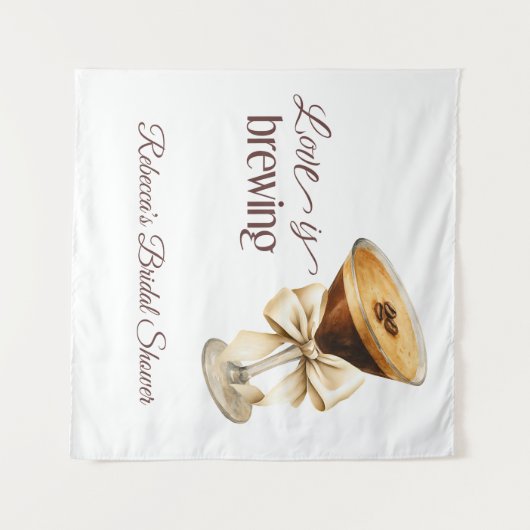 Liefde is Brouwen Bow Espresso Martini Vrijgezelle Wandkleed (Voorkant (horizontaal))