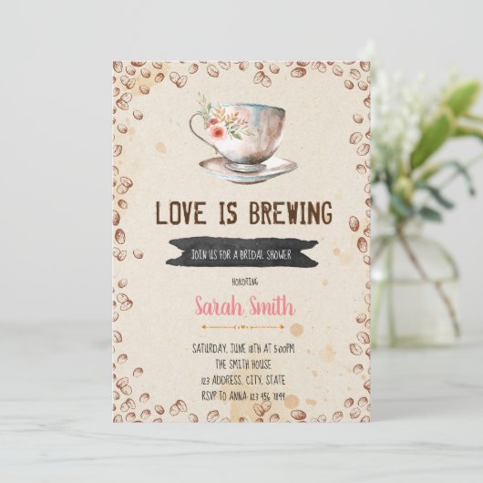 Liefde is brouwen bruids douche uitnodiging (Staand voorkant)