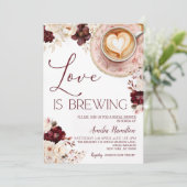 Liefde is Brouwen Bruids Douche Uitnodiging, Liefd Kaart (Staand voorkant)