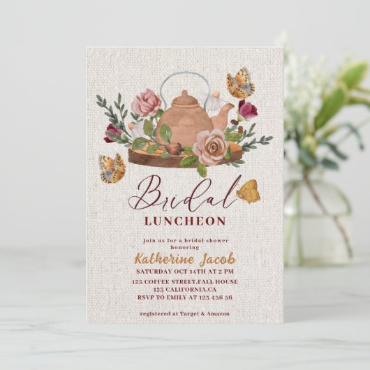 Liefde is brouwen bruids Luncheon herfst Vrijgezel Kaart (Staand voorkant)