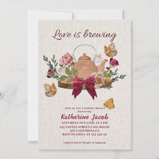 Liefde is brouwen bruids thee herfst Vrijgezellenf Kaart (Voorkant)