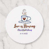 Liefde is brouwen bruine blauwe bruiloft add name  bedankjes labels (Achterkant)