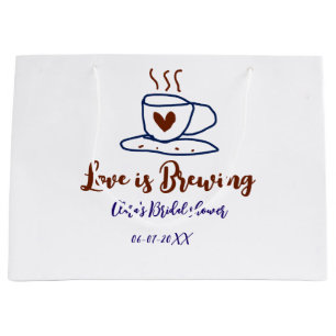 Liefde is brouwen bruine blauwe bruiloftsshower vo groot cadeauzakje