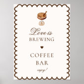 Liefde is Brouwen Coffee Bar Vrijgezellenfeest tek Poster (Voorkant)