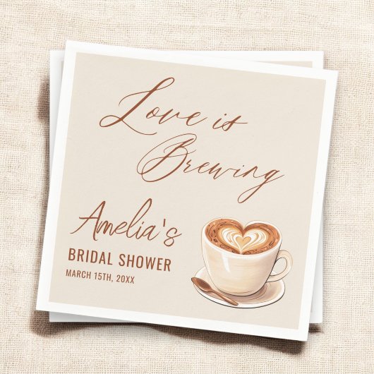 Liefde is Brouwen Coffee Latte Bruidsfeest Servet