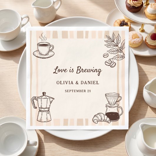 Liefde is Brouwen Coffee Moka Pot Bruidscadeau Servet