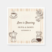 Liefde is Brouwen Coffee Moka Pot Bruidscadeau Servet (Voorkant)